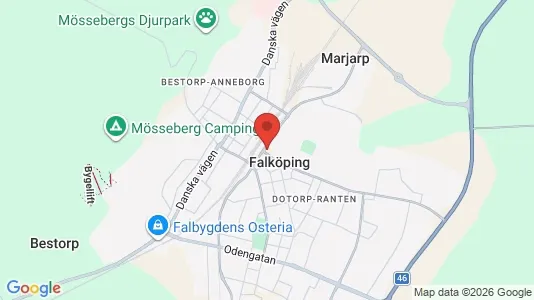 Kontorslokaler att hyra i Falköping - kort over placeringen