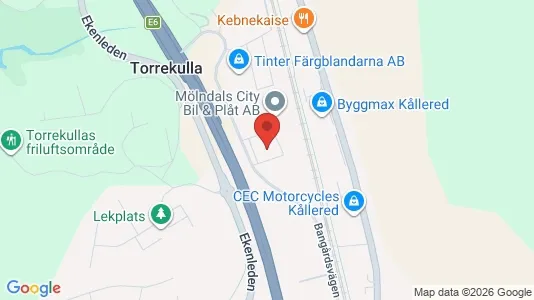 Lagerlokaler att hyra i Mölndal - kort over placeringen