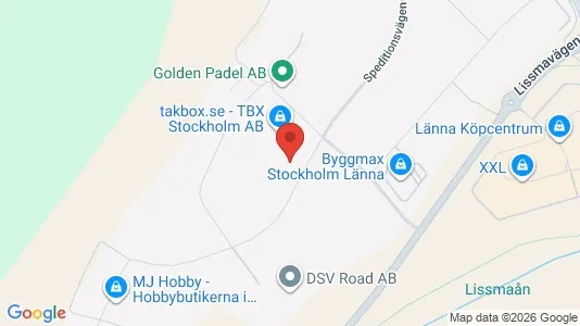 Industrilokaler att hyra i Huddinge - kort over placeringen