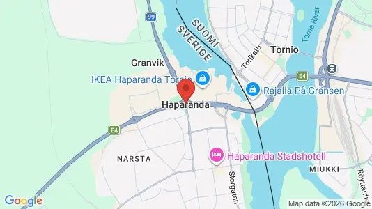 Industrilokaler till försäljning i Haparanda - kort over placeringen