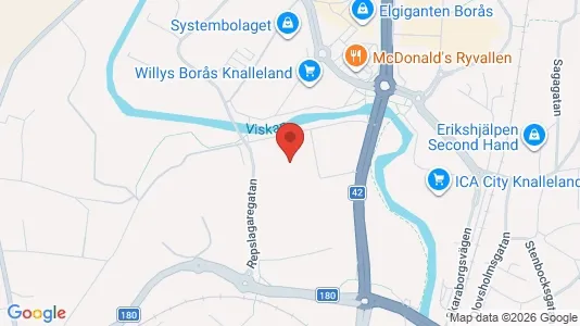 Industrilokaler att hyra i Borås - kort over placeringen