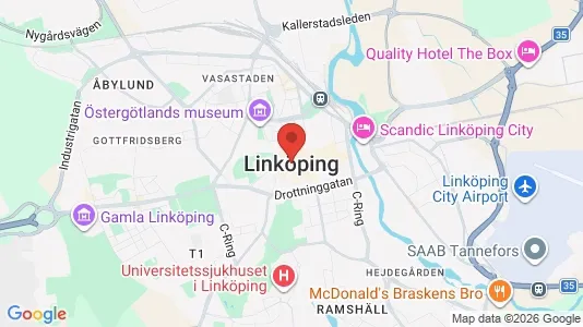 Industrilokaler att hyra i Linköping - kort over placeringen