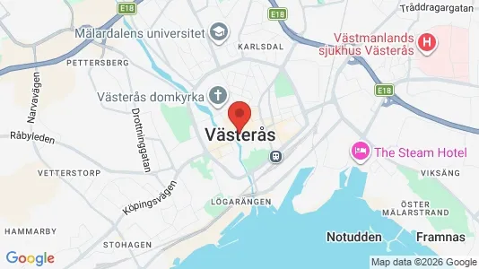 Industrilokaler att hyra i Västerås - kort over placeringen