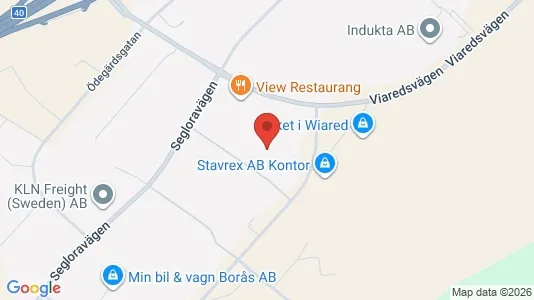 Industrilokaler att hyra i Borås - kort over placeringen