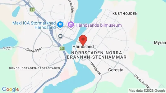 Lagerlokaler att hyra i Härnösand - kort over placeringen