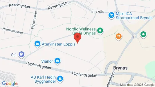 Industrilokaler att hyra i Gävle - kort over placeringen