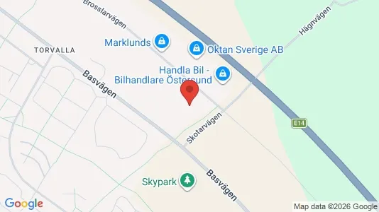Industrilokaler att hyra i Östersund - kort over placeringen