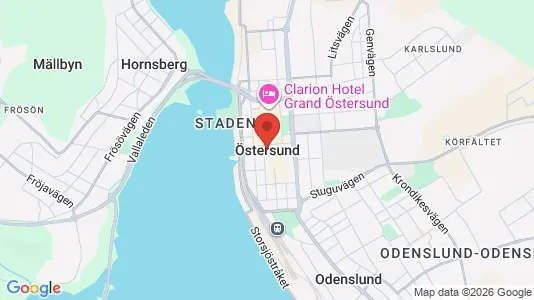 Industrilokaler till försäljning i Östersund - kort over placeringen