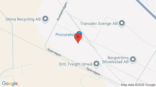 Industrilokaler att hyra i Umeå - kort over placeringen