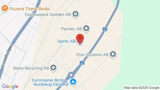 Industrilokaler att hyra i Borås - kort over placeringen