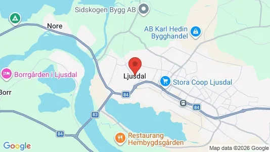 Industrilokaler att hyra i Ljusdal - kort over placeringen
