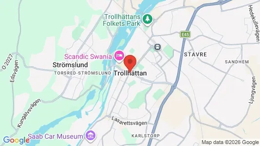 Kontorslokaler att hyra i Trollhättan - kort over placeringen