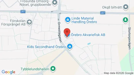 Industrilokaler att hyra i Örebro - kort over placeringen