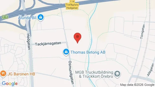 Industrilokaler att hyra i Örebro - kort over placeringen