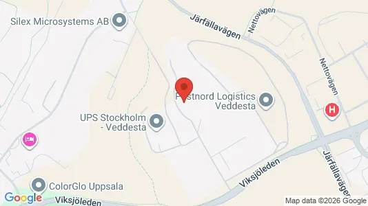 Industrilokaler att hyra i Järfälla - kort over placeringen