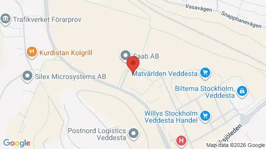 Industrilokaler att hyra i Järfälla - kort over placeringen