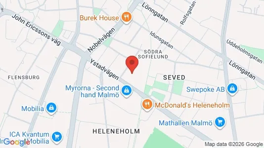 Industrilokaler att hyra i Sofielund - kort over placeringen