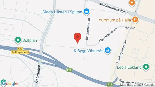 Industrilokaler att hyra i Västerås - kort over placeringen