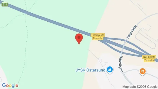 Industrilokaler att hyra i Östersund - kort over placeringen