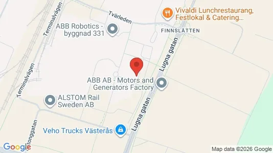 Industrilokaler att hyra i Västerås - kort over placeringen