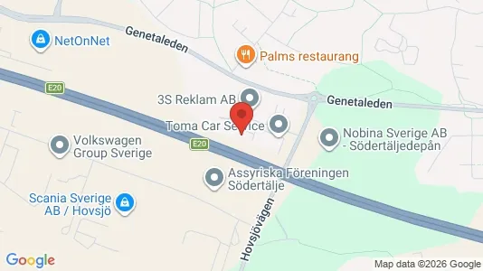Industrilokaler att hyra i Södertälje - kort over placeringen