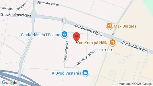 Industrilokaler att hyra i Västerås - kort over placeringen