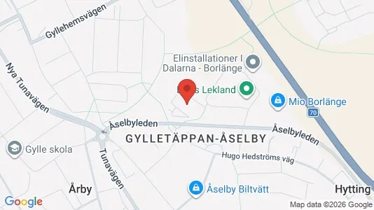 Industrilokaler att hyra i Borlänge - kort over placeringen
