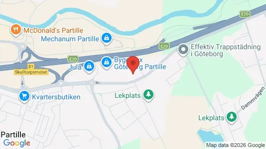 Industrilokaler att hyra i Partille - kort over placeringen