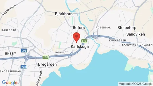 Industrilokaler till försäljning i Karlskoga - kort over placeringen
