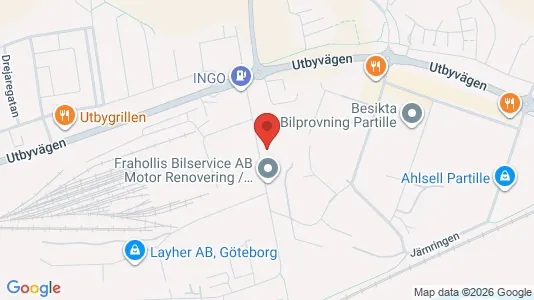 Industrilokaler att hyra i Göteborg Östra - kort over placeringen