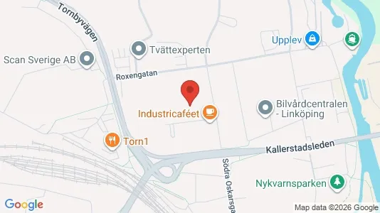 Industrilokaler att hyra i Linköping - kort over placeringen