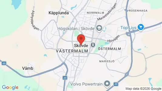 Industrilokaler att hyra i Skövde - kort over placeringen