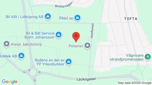 Industrilokaler att hyra i Lidköping - kort over placeringen