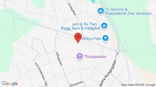Industrilokaler att hyra i Flen - kort over placeringen