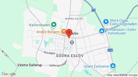 Industrilokaler att hyra i Eslöv - kort over placeringen