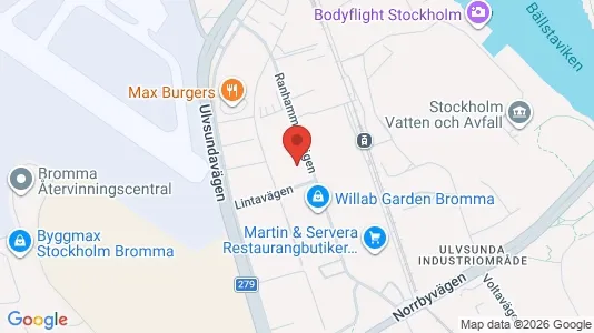 Industrilokaler att hyra i Västerort - kort over placeringen