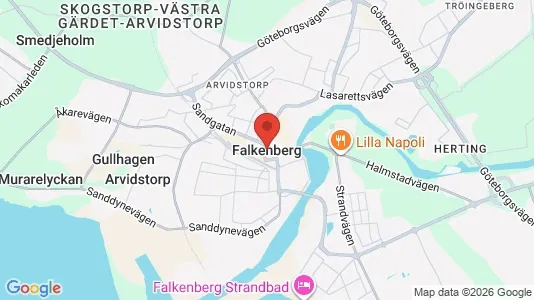 Industrilokaler till försäljning i Falkenberg - kort over placeringen