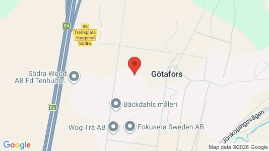Industrilokaler att hyra i Vaggeryd - kort over placeringen