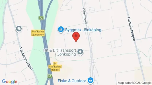 Lagerlokaler att hyra i Jönköping - kort over placeringen