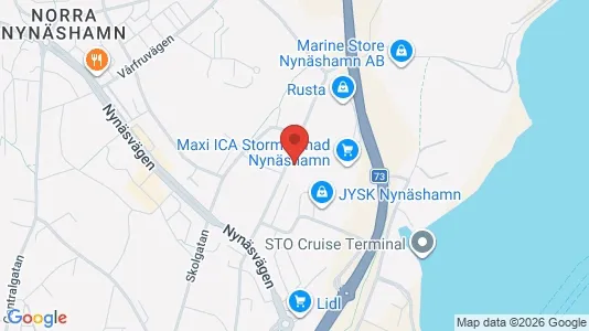 Lagerlokaler att hyra i Nynäshamn - kort over placeringen