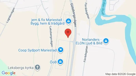 Industrilokaler att hyra i Mariestad - kort over placeringen