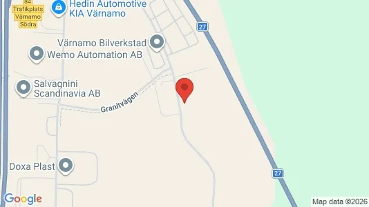 Industrilokaler att hyra i Värnamo - kort over placeringen
