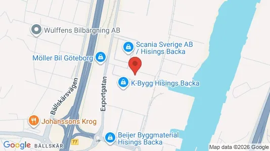 Lagerlokaler att hyra i Göteborg Östra - kort over placeringen