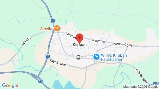 Industrilokaler till försäljning i Klippan - kort over placeringen