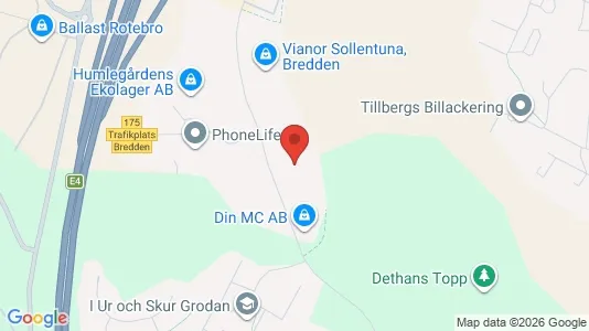Industrilokaler att hyra i Sollentuna - kort over placeringen