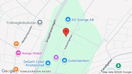 Industrilokaler att hyra i Kristianstad - kort over placeringen