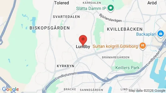Lagerlokaler att hyra i Lundby - kort over placeringen