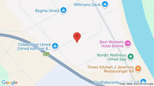 Industrilokaler att hyra i Umeå - kort over placeringen