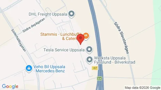 Industrilokaler att hyra i Uppsala - kort over placeringen