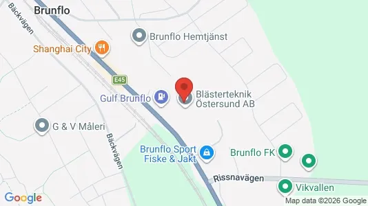 Lagerlokaler att hyra i Östersund - kort over placeringen
